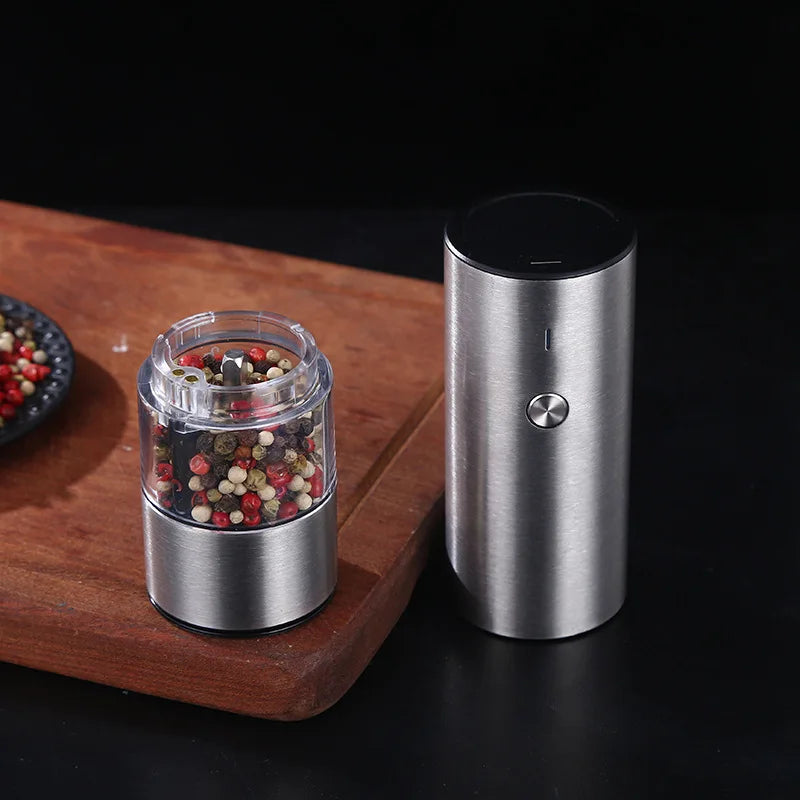 Electric Pepper Grinder — USB Rechargeable, Automatic, Adjustable Coarseness, LED Light, One-Handed Operation