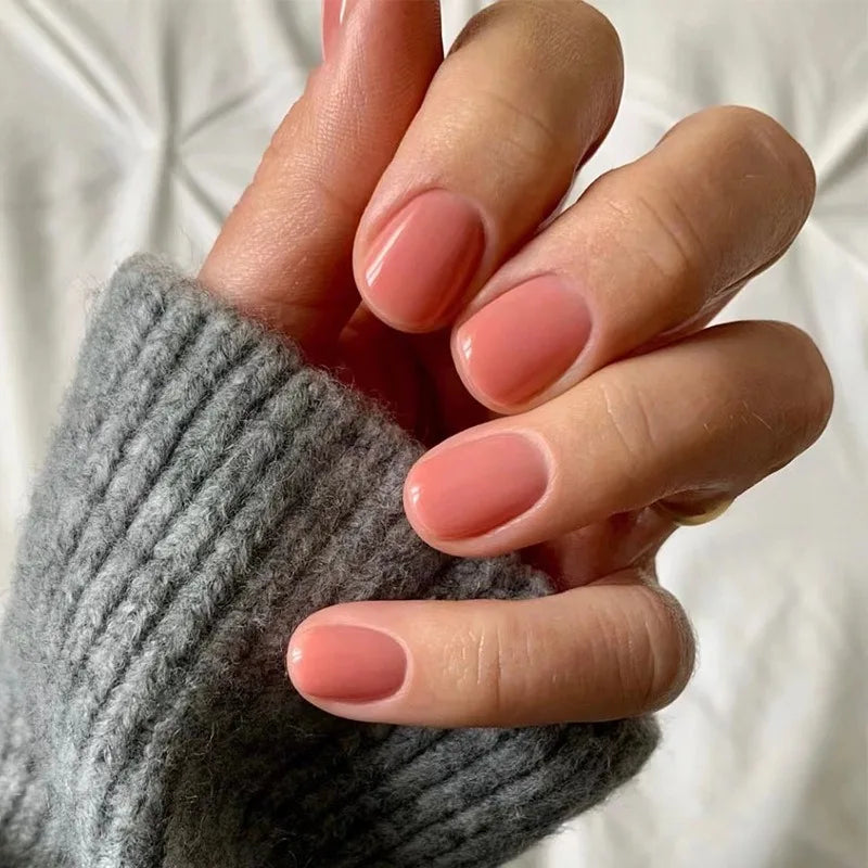 Almond Press-On Nails — Ultra-Short, Natural Finish, Reusable, Easy Application, Durable, Chip-Resistant