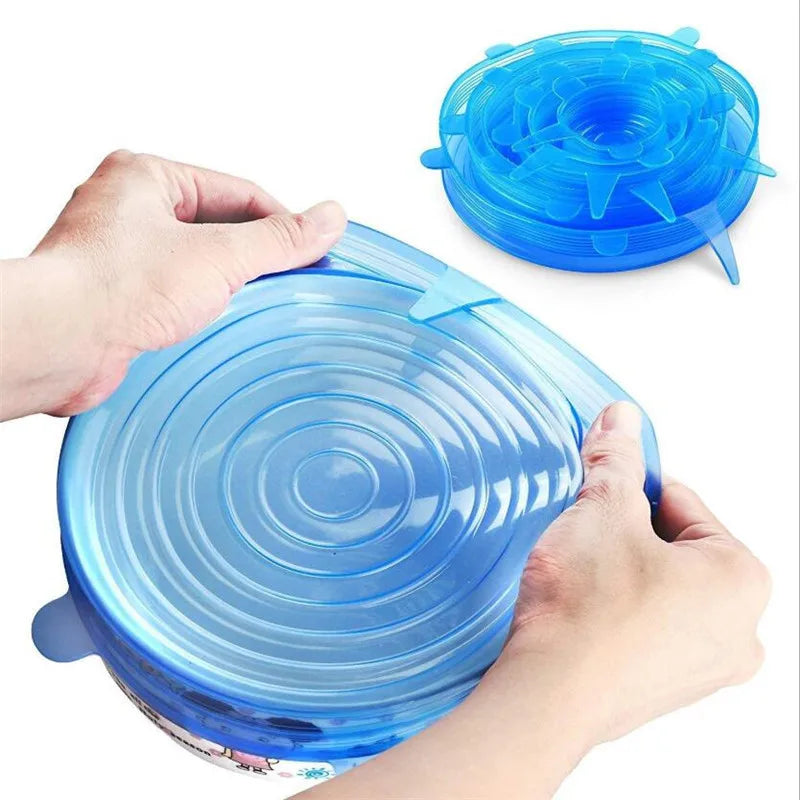 Reusable Silicone Stretch Lids - Airtight Bowl & Container Covers, Replaces Plastic Wrap, Dishwasher & Freezer Safe
