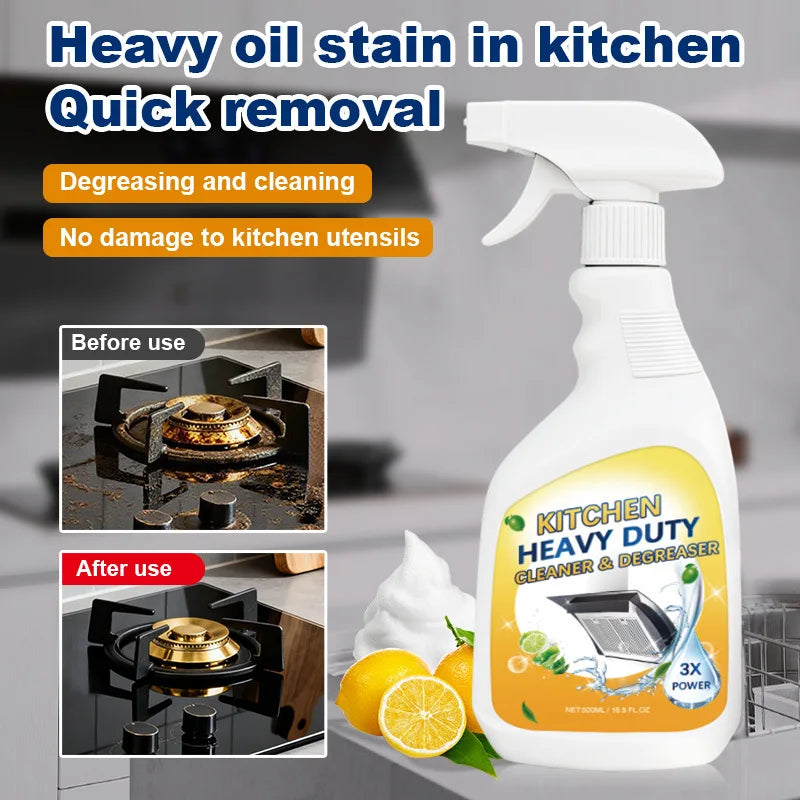 Kitchen Degreaser Spray — Heavy Duty, Fast Acting, Professional Grade, Multi-Surface, Food Safe, Streak Free