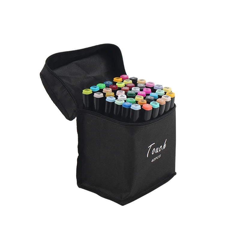 Dual Tip Markers — 48 Vibrant Colors, Fine & Broad, Art, Drawing, Sketching, Adult Coloring