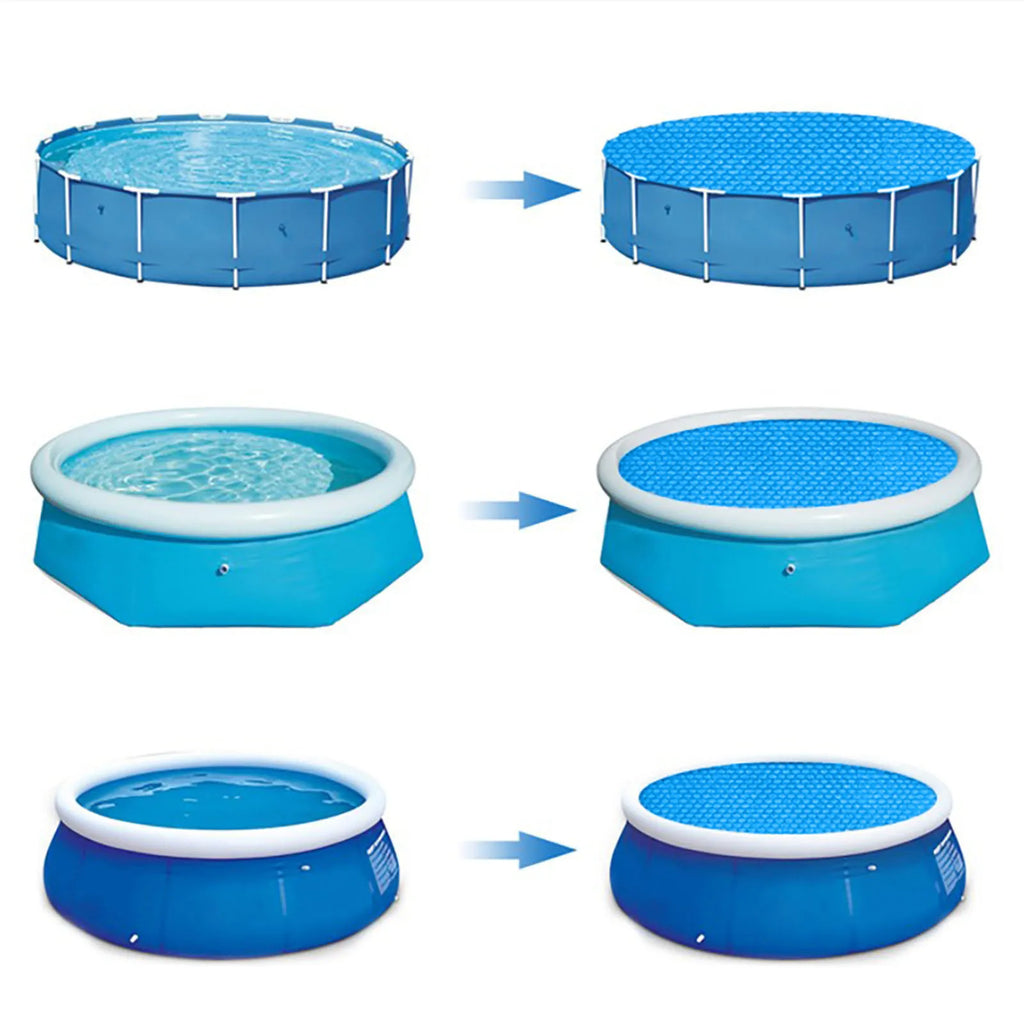 Solar Pool Cover — Round, Insulated, Durable, UV-Resistant, Bubble-Design, Heat-Retaining