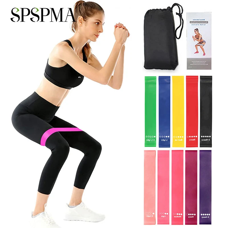 5-Level Resistance Bands Set with Carry Bag - Full Home Gym Workout Kit for Strength, Mobility, Stretching & Travel Fitness
