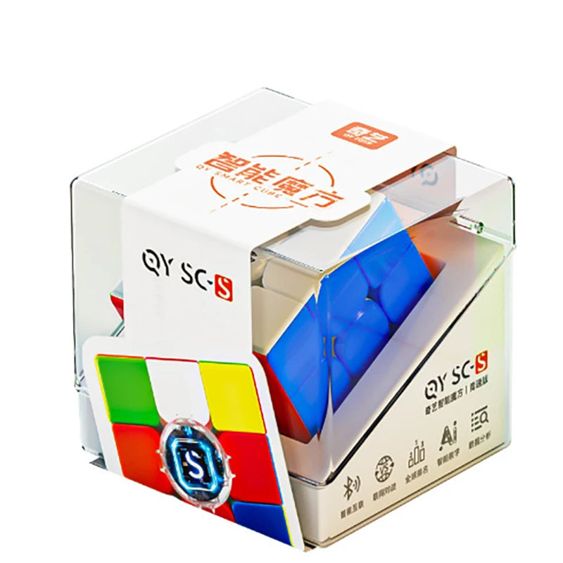 Qiyi Smart 3x3 Magnetic Speed Cube - Stickerless Pro Cube, Connects to App for Solve Tracking, Tournament-Grade Fidget Toy