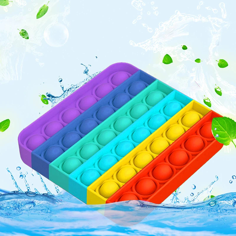 Silicone Push Pop Bubble Fidget Toy - Sensory Stress Relief Squeeze Toy, 34 Cute Shapes, Anti-Anxiety Calming Toy for Kids & Adults