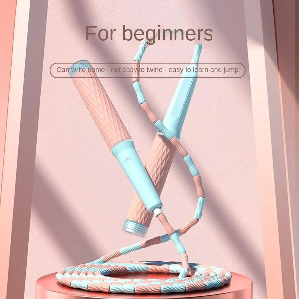Jump Rope — Adjustable, Beaded, Tangle-Free, Weighted, Fitness, Cardio