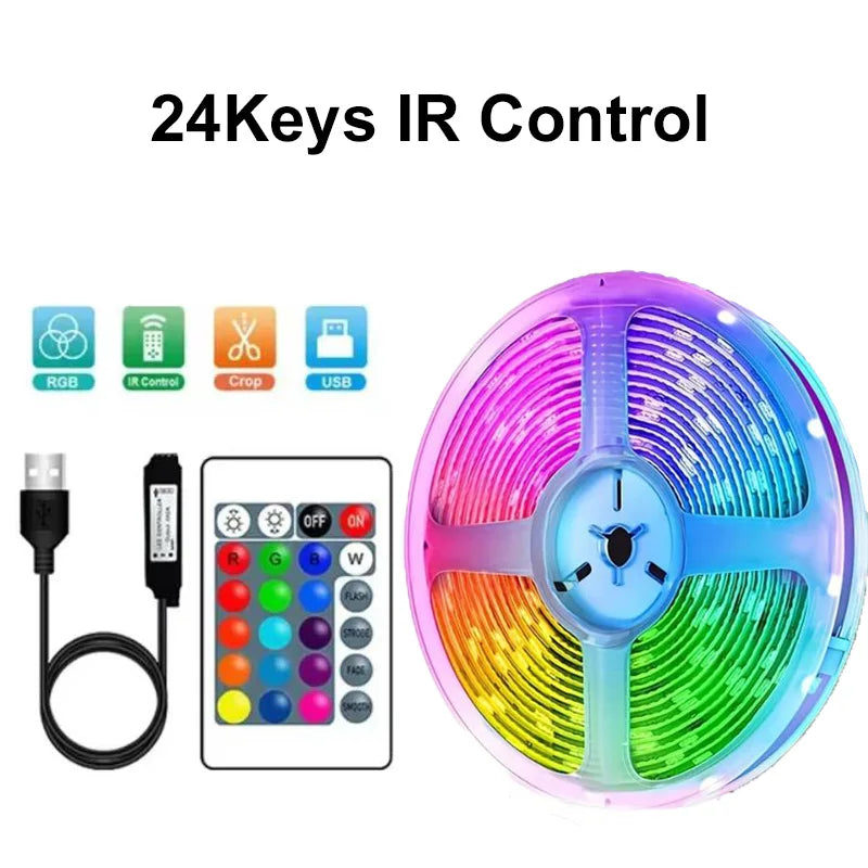 Smart RGB LED Strip Lights with Music Sync - WiFi/Bluetooth App Control, 16M Colors, Bedroom Gaming TV Backlight Decor (1m-30m)