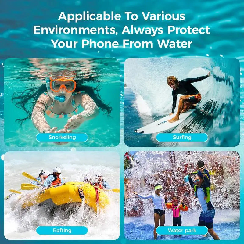 Waterproof Phone Pouch — 2-Pack, Submersible, Underwater, Swimming, Beach, Pool, Kayaking