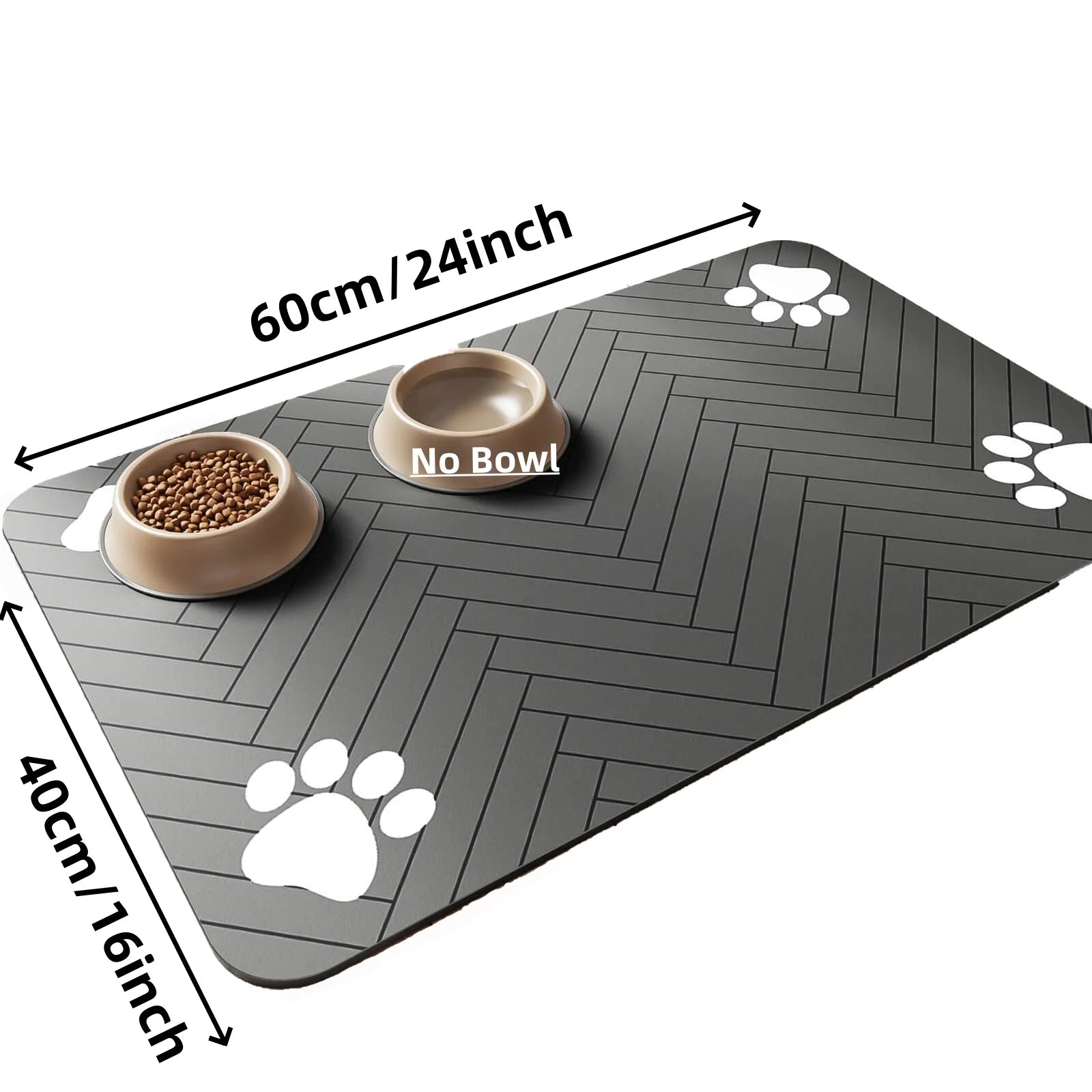 Absorbent Pet Feeding Mat - Waterproof Rubber-Backed Placemat for Dog & Cat Food and Water Bowls, Quick-Dry, Protects Floors