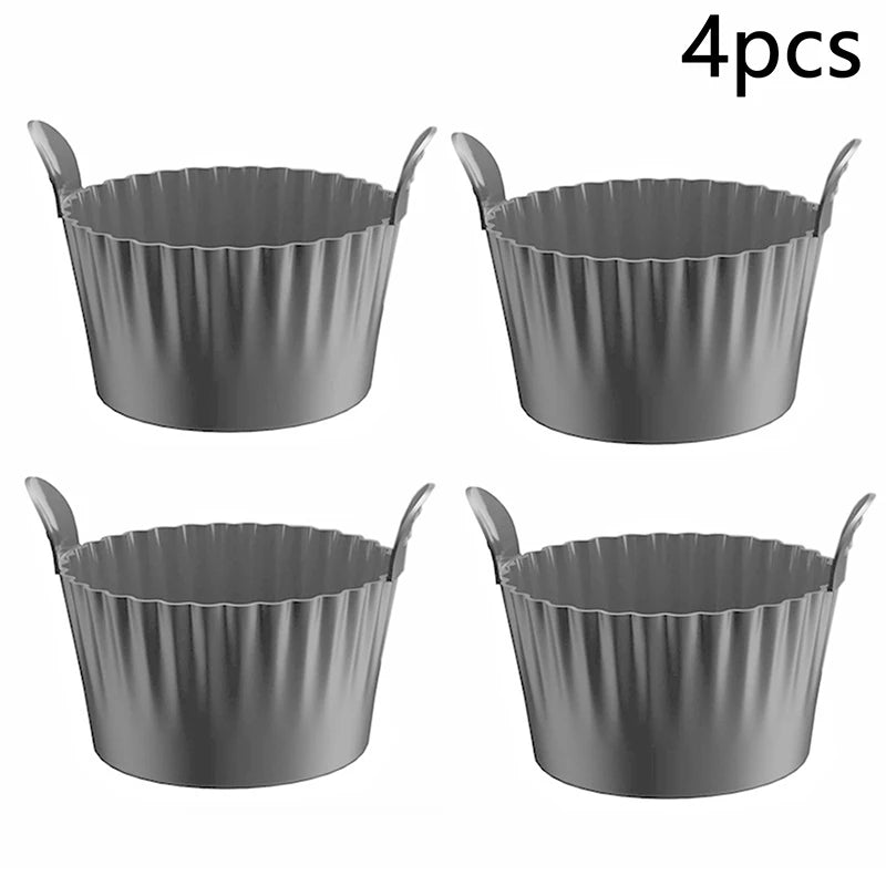 Silicone Egg Poacher Cup Set - Air Fryer, Microwave & Stovetop, Reusable Custard / Tart / Dessert Molds (3, 4, 6, or 12-Pack)
