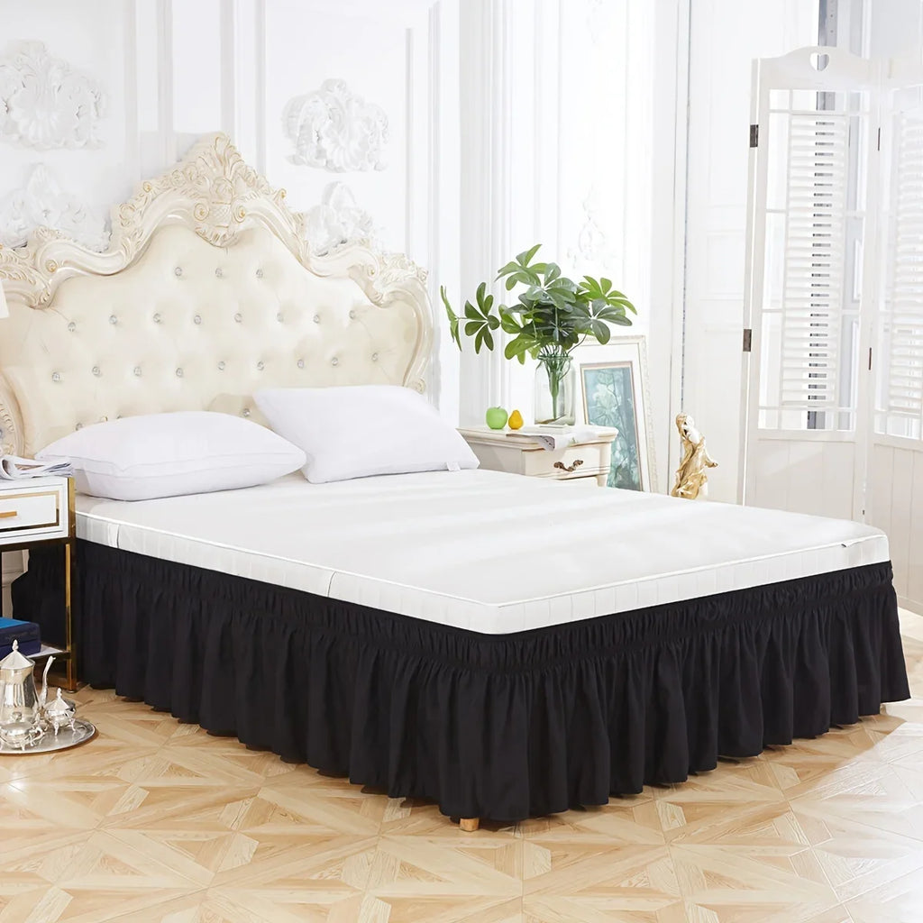 Bed Skirt — Wrinkle-Resistant, Easy Fit, Dust Ruffle, Platform-Free, All-Around Elastic, Durable Microfiber