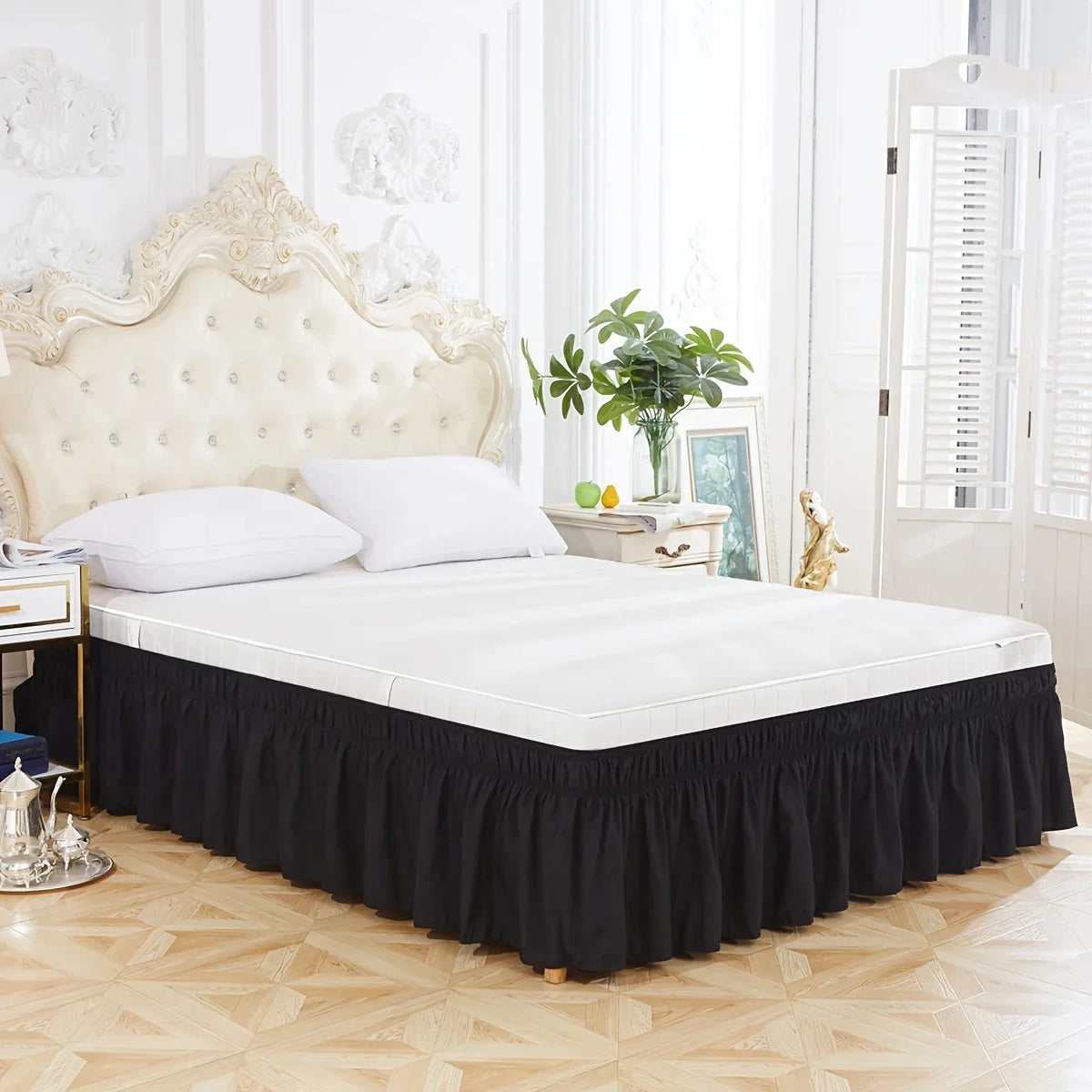 Bed Skirt — Wrinkle-Resistant, Easy Fit, Dust Ruffle, Platform-Free, All-Around Elastic, Durable Microfiber