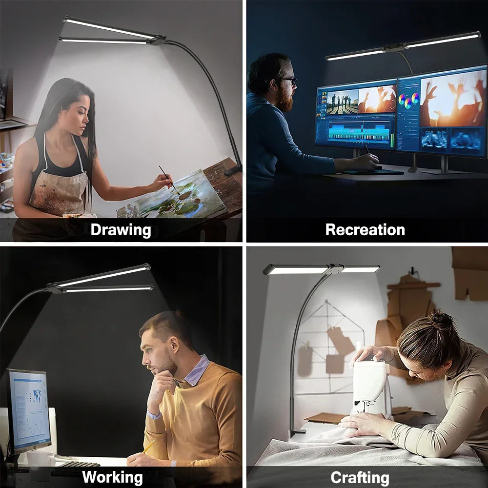 LED Monitor Lamp — Dual Head, Dimmable, Eye-Care, USB Powered, No Screen Glare