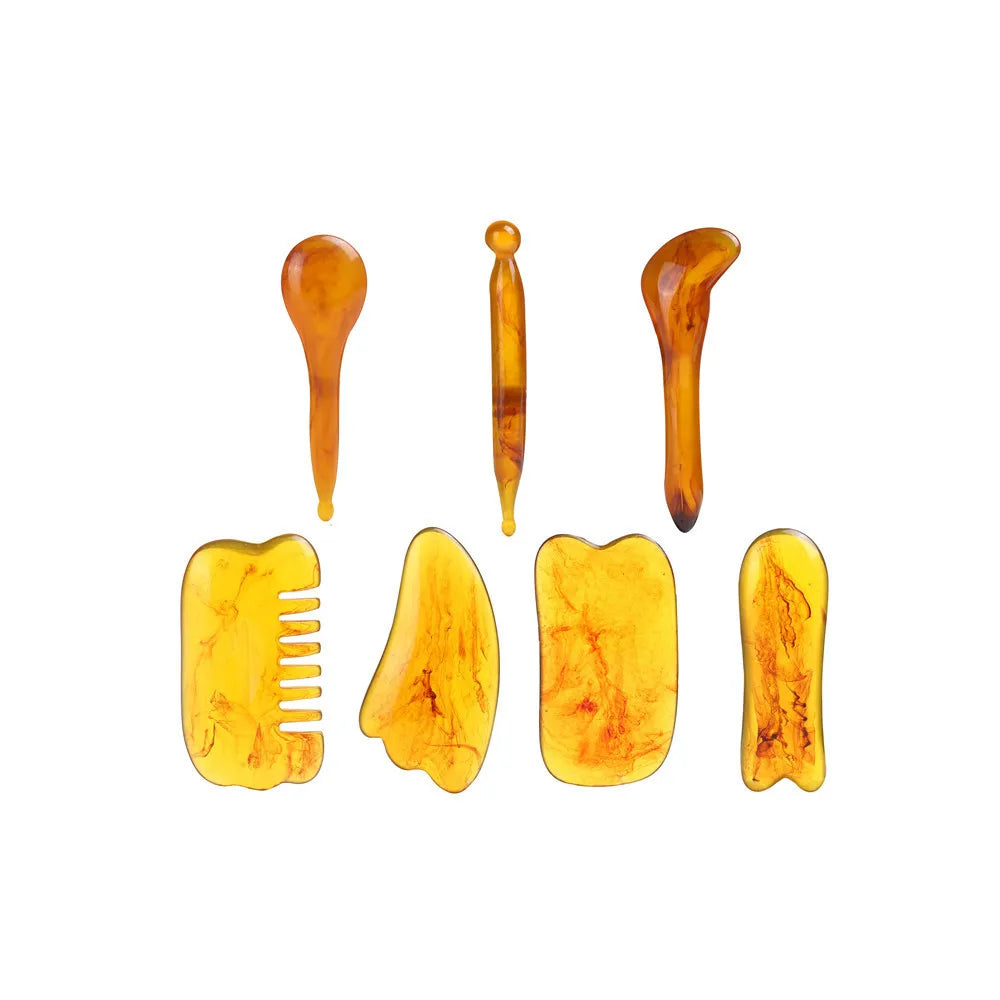 7-Piece Gua Sha & Jade Roller Beauty Set - Full Face, Neck & Body Massage Stones for Sculpting, Lymphatic Drainage & SPA Skincare