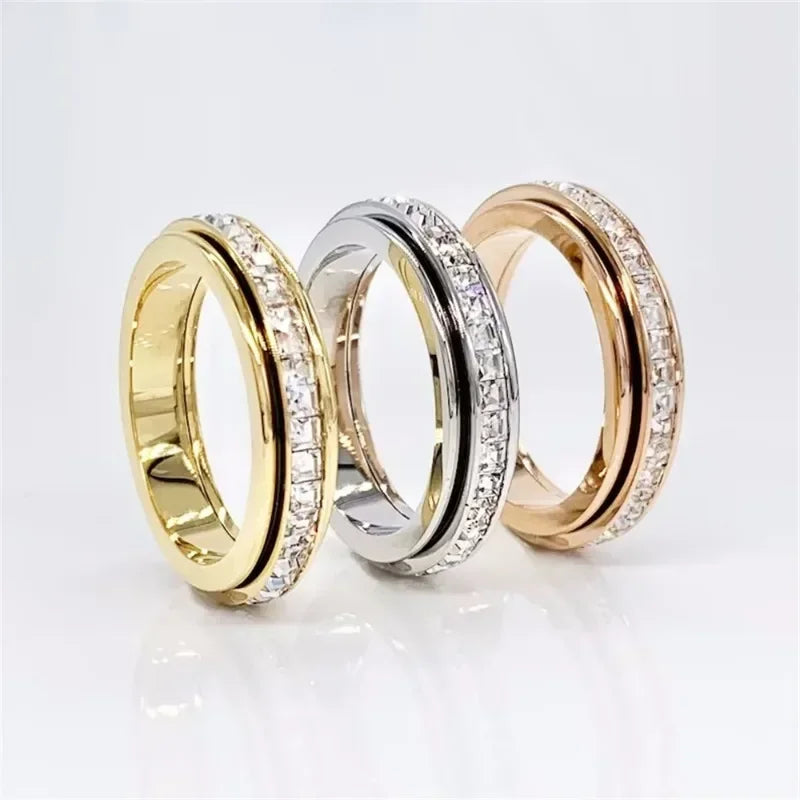 Anxiety Ring — Titanium, Fidget Spinner, Stress Relief, Discreet, Anti-Anxiety