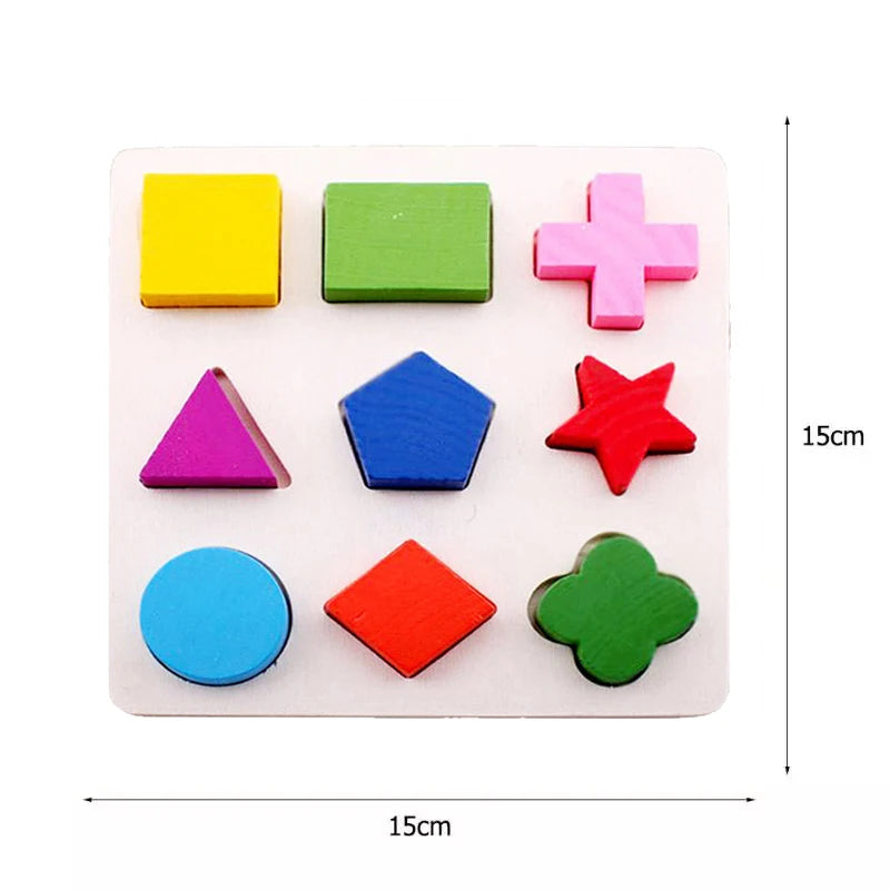 Wooden Peg Puzzles — 6-Pack, Toddler, Montessori, Educational, Fine Motor, Sorting