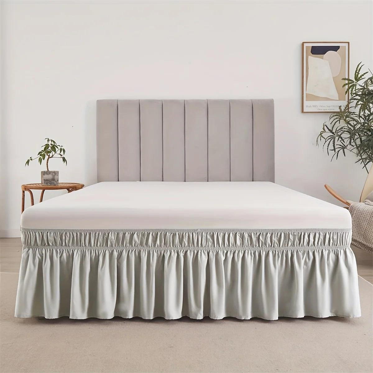 Bed Skirt — Wrinkle-Resistant, Easy Fit, Dust Ruffle, Platform-Free, All-Around Elastic, Durable Microfiber