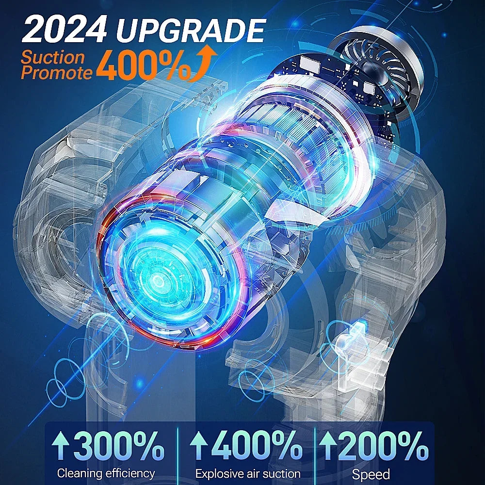 Cordless Handheld Vacuum Cleaner - Strong Suction, USB-C Rechargeable, Car & Home Wireless Cleaning Tool