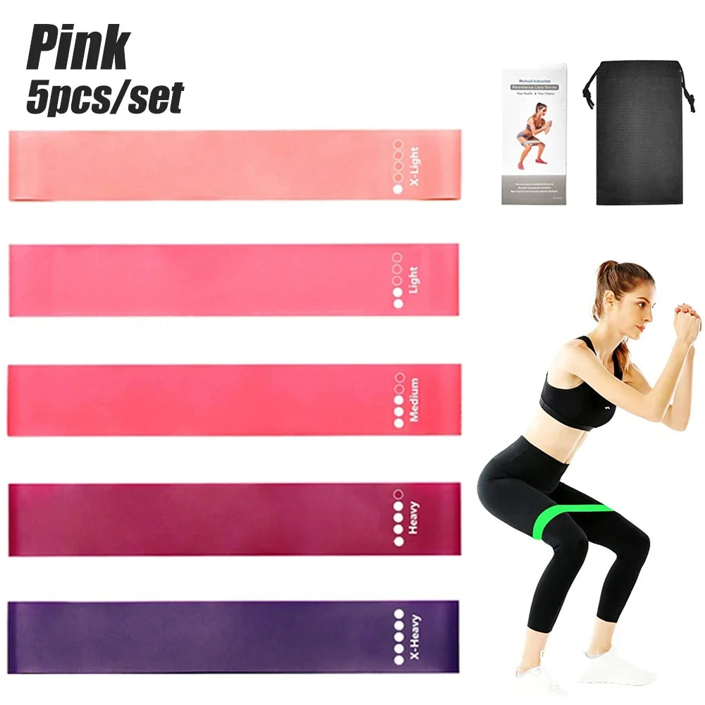 5-Level Resistance Bands Set with Carry Bag - Full Home Gym Workout Kit for Strength, Mobility, Stretching & Travel Fitness