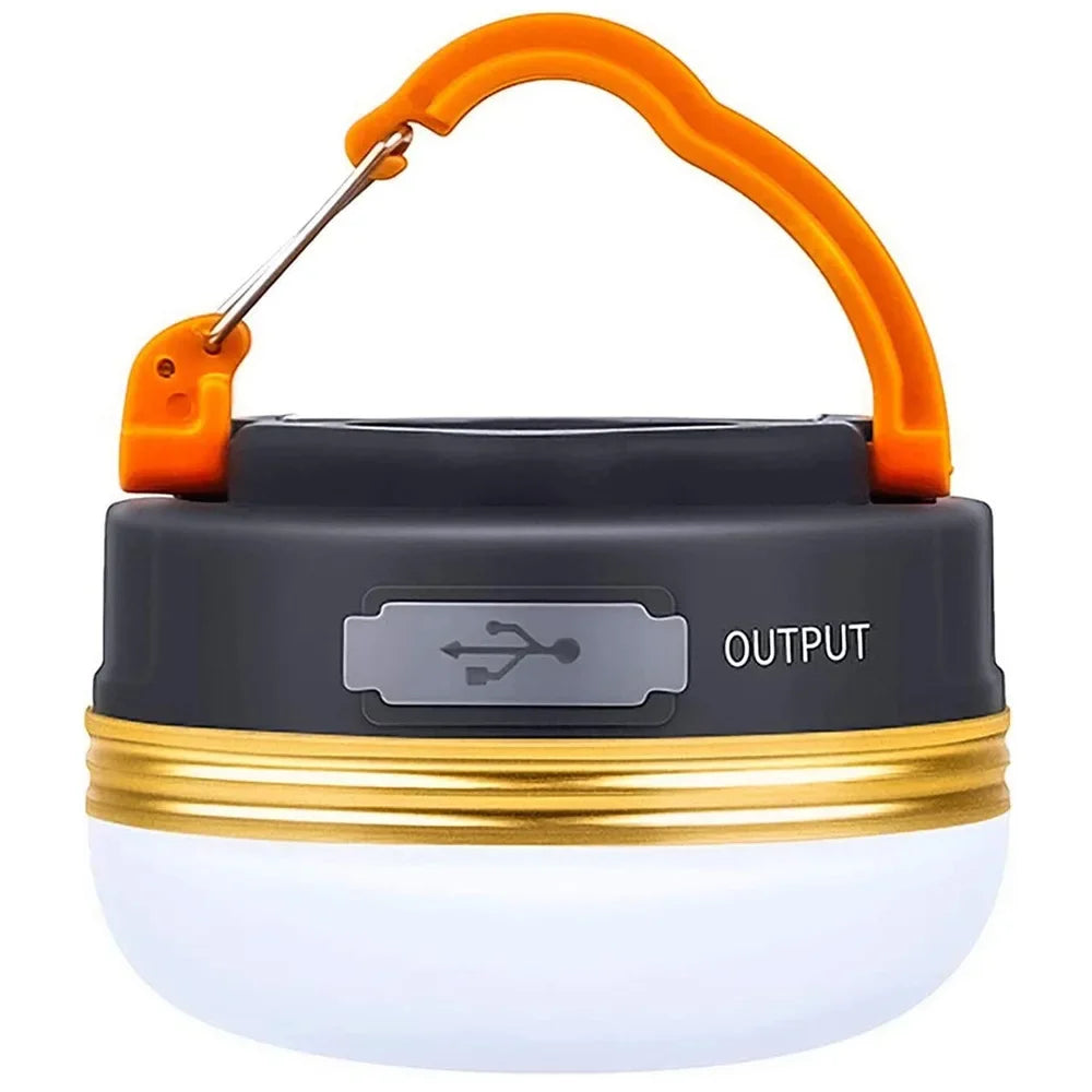 USB Rechargeable LED Camping Lantern - 1800mAh Hanging Tent Light, Power Bank, Emergency, Hiking & Outdoor Work Light