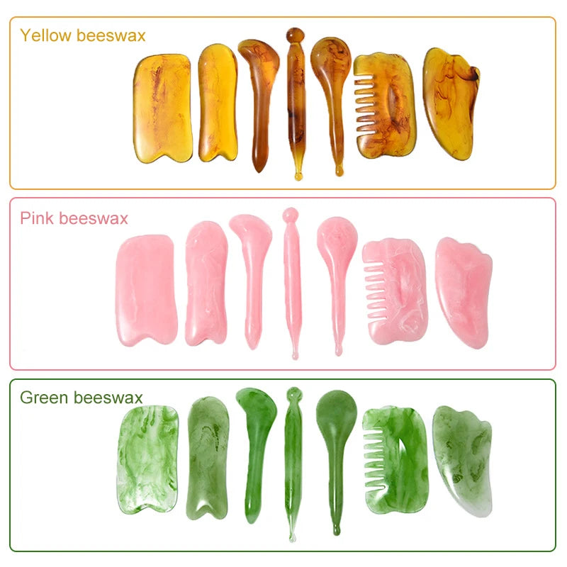 7-Piece Gua Sha & Jade Roller Beauty Set - Full Face, Neck & Body Massage Stones for Sculpting, Lymphatic Drainage & SPA Skincare