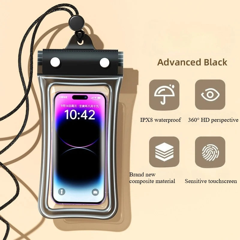 Waterproof Phone Pouch — 2-Pack, Submersible, Underwater, Swimming, Beach, Pool, Kayaking