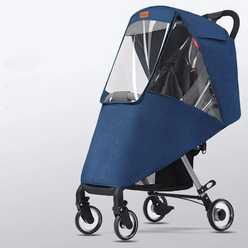 Stroller Rain Cover — Windproof & Waterproof, Universal Fit, Clear Visibility, Breathable, Easy Install