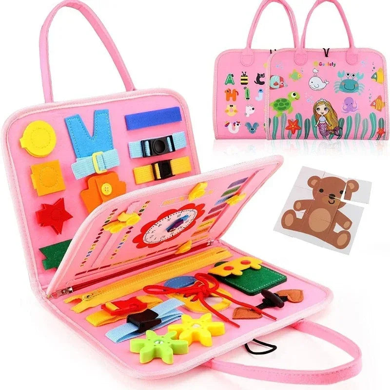 Busy Board — Educational Toy, Sensory, Fine Motor, Travel, Activity