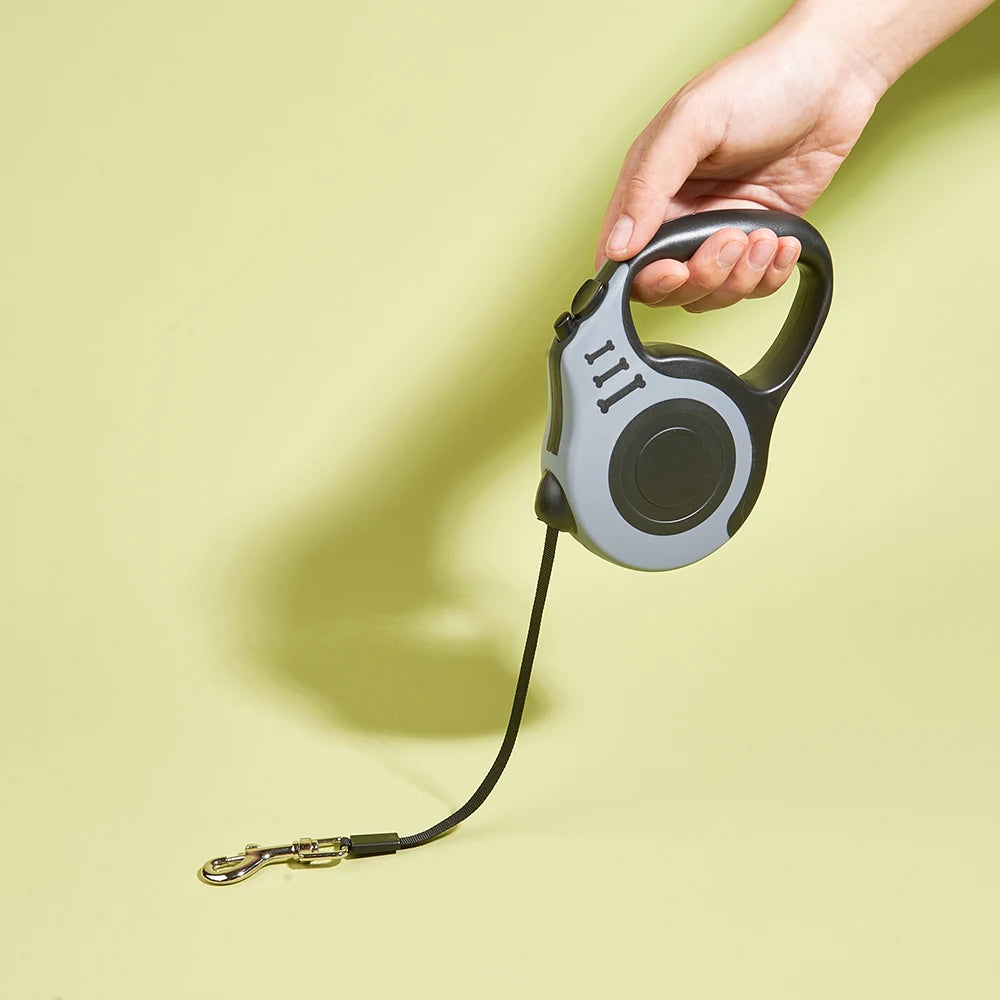 Retractable Dog Leash - 3m or 5m Auto-Locking Nylon Lead for Small to Medium Dogs & Cats, One-Hand Brake, 12 Colors
