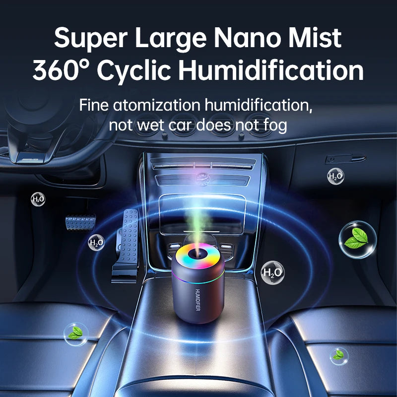 180ml Mini Aroma Diffuser & Humidifier - USB Ultrasonic Mist with Color-Changing LED Night Light, Whisper-Quiet for Bedroom, Office & Car