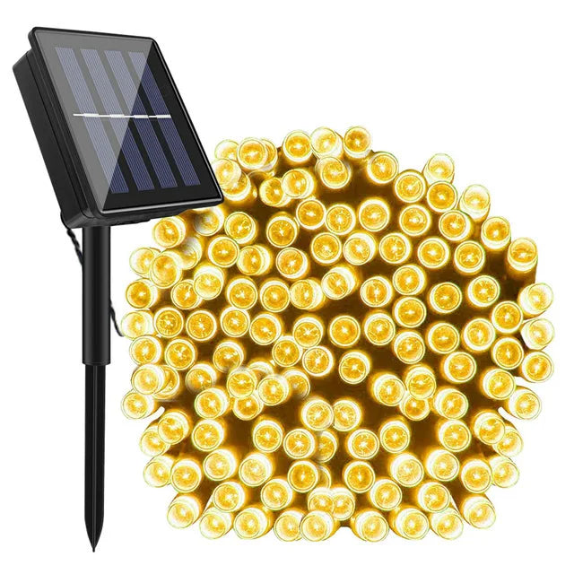 Outdoor Solar Fairy String Lights - 100ft Waterproof LED Twinkle Lights, Patio Garden Wedding Tree Decor, 8 Modes, No Wiring Needed