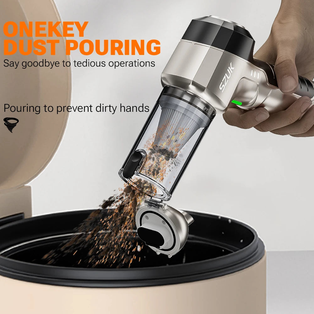 Cordless Handheld Vacuum Cleaner - Strong Suction, USB-C Rechargeable, Car & Home Wireless Cleaning Tool