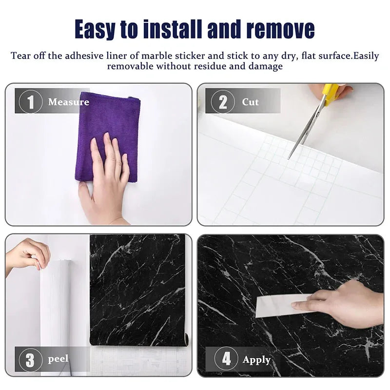 Marble Contact Paper — Self-Adhesive, Peel & Stick, Waterproof, Countertop, Cabinet, Wall