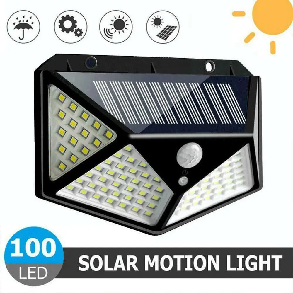 Solar Motion Security Light — Waterproof, Bright, Wireless, Outdoor, Wall-Mounted, Dusk-to-Dawn