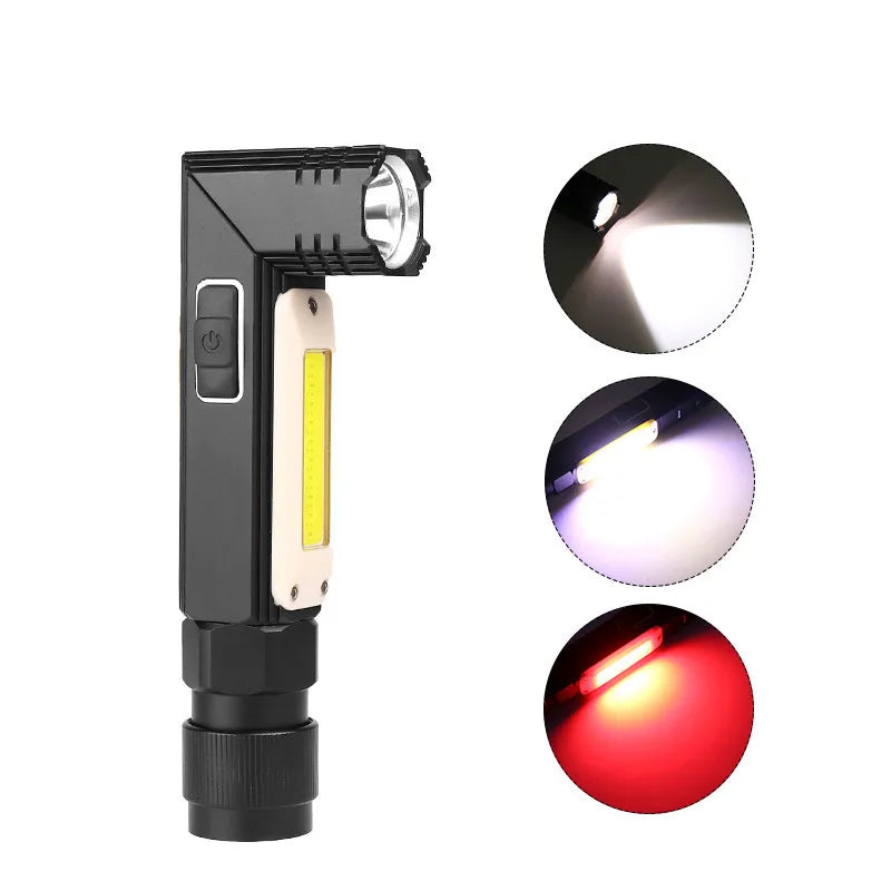 Rechargeable Work Light — 90-Degree Swivel, Magnetic Base, Portable, Cordless, Bright, Durable