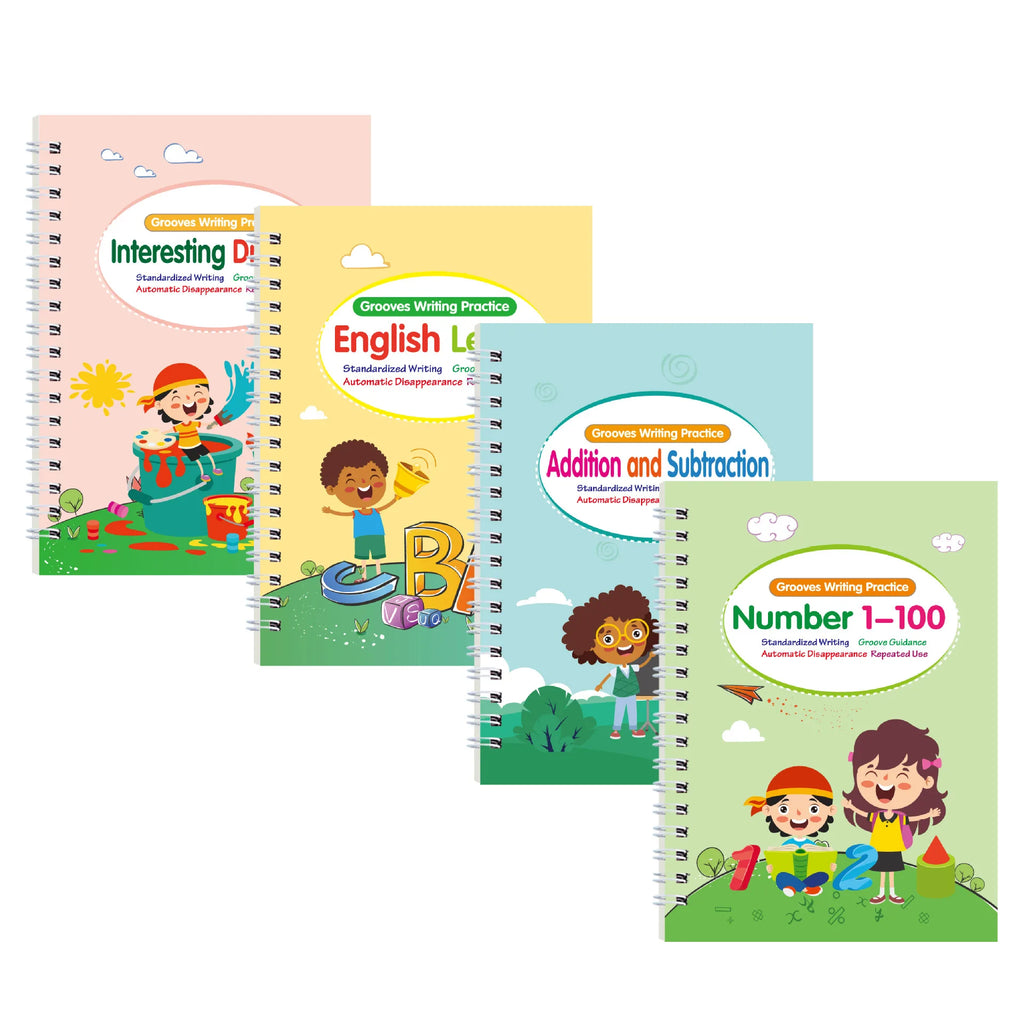 Magic Grooved Practice Copybook — Reusable Tracing, Calligraphy, Lettering, Preschool, Handwriting
