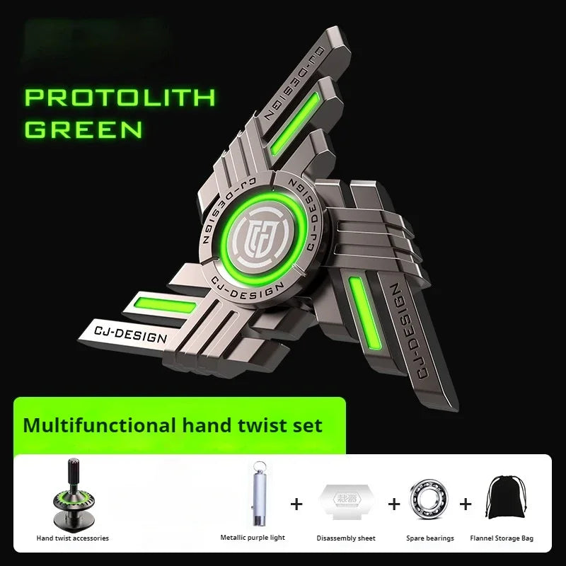 Luminous Metal Magnetic Push Coin Fidget Spinner - Glow-in-the-Dark EDC Stress-Relief Toy, Quiet Click, Pocket-Sized