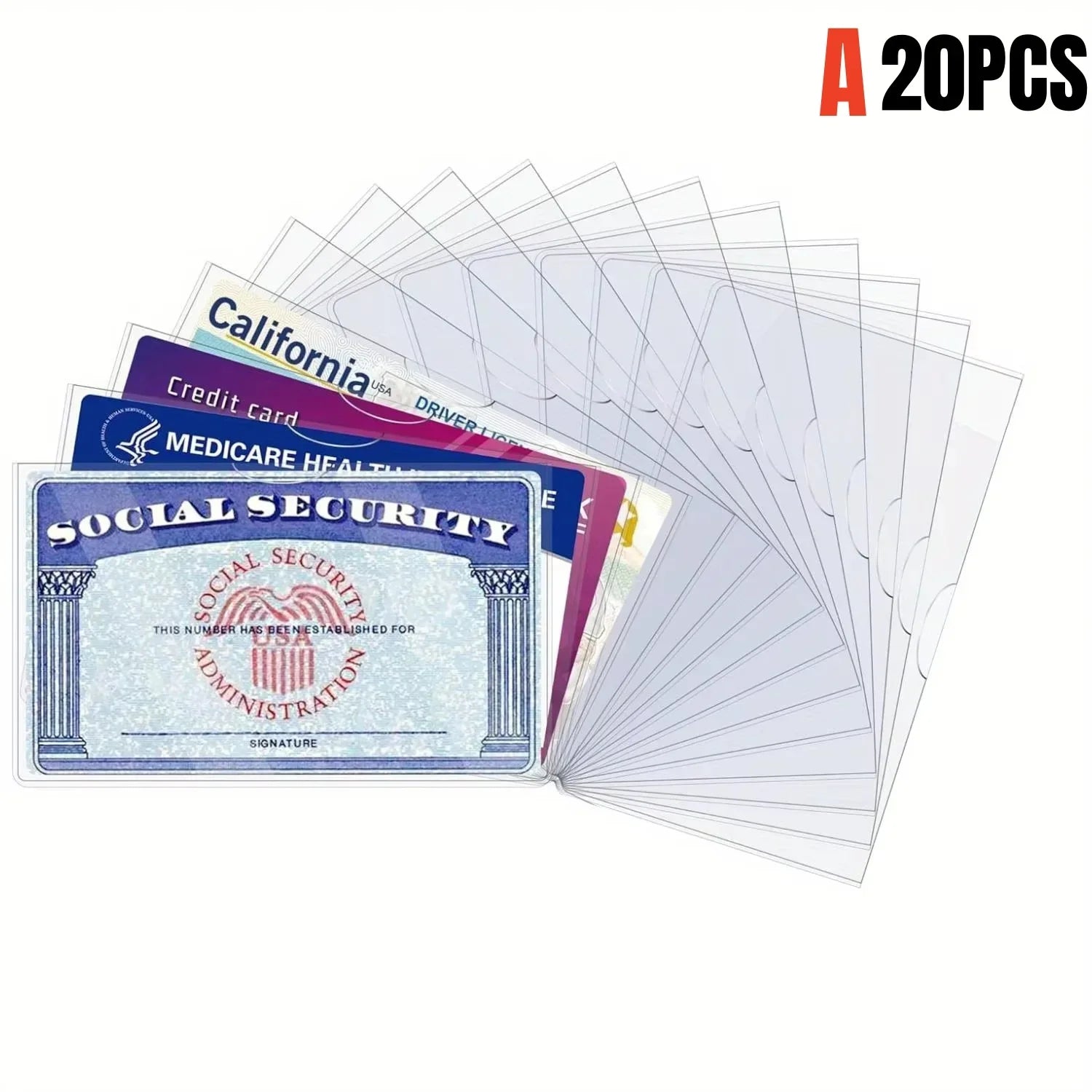 Card Sleeves — Waterproof, Clear PVC, Heavy Duty, Top Load, Credit Card Size, ID Badge Holder