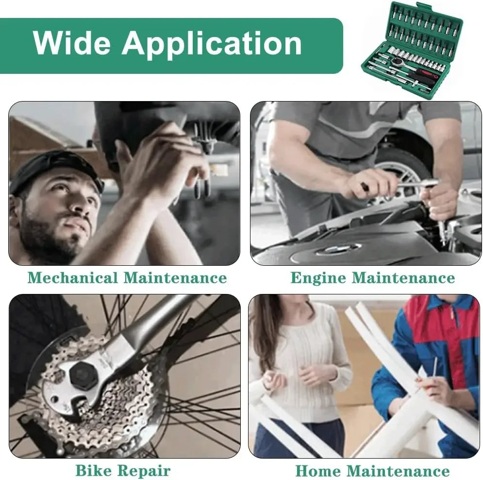 Car Repair Tool Kit — 142-Piece Metric & SAE, Universal, Durable, Comprehensive, Portable