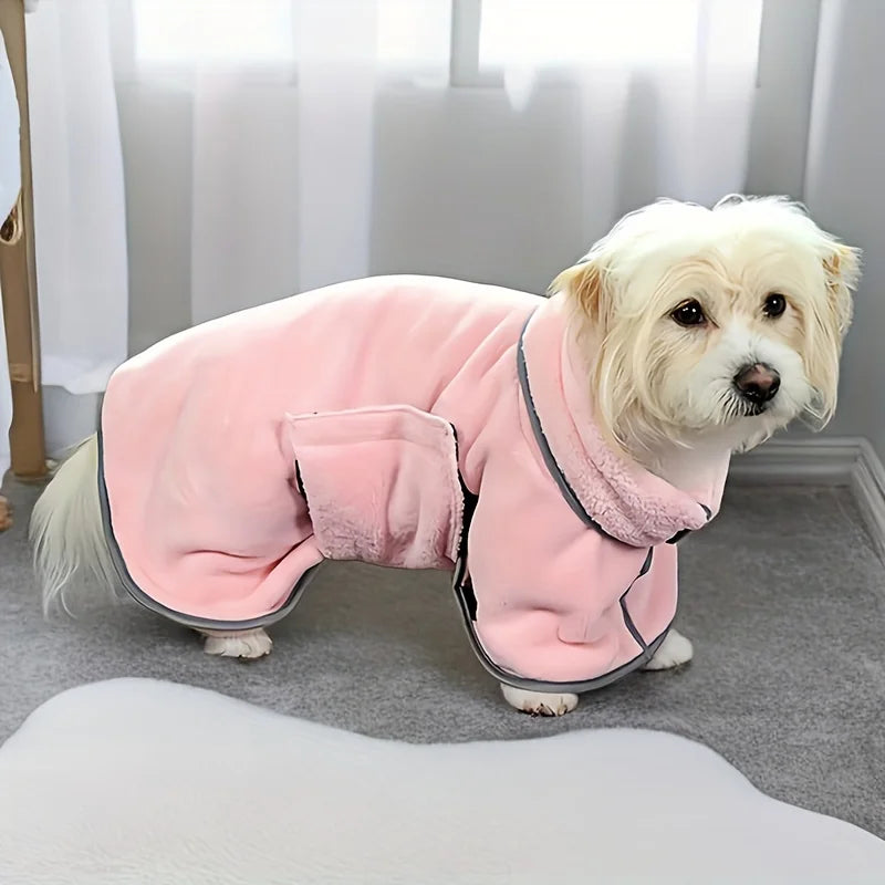 Pet Bath Towel — Wearable, Absorbent, Quick-Dry, Microfiber, Dog, Cat