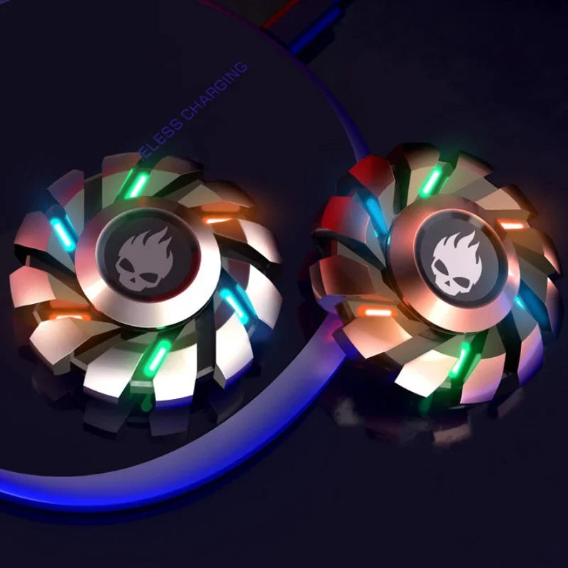 Luminous Metal Magnetic Push Coin Fidget Spinner - Glow-in-the-Dark EDC Stress-Relief Toy, Quiet Click, Pocket-Sized
