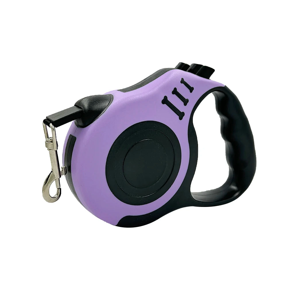 Retractable Dog Leash - 3m or 5m Auto-Locking Nylon Lead for Small to Medium Dogs & Cats, One-Hand Brake, 12 Colors