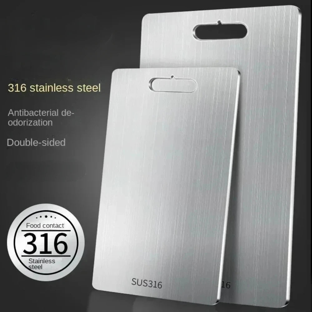 316 Stainless Steel Panel and Chopping Board Kitchen Household Thickened Double Sided Cutting Board Block Kneading Dough Board