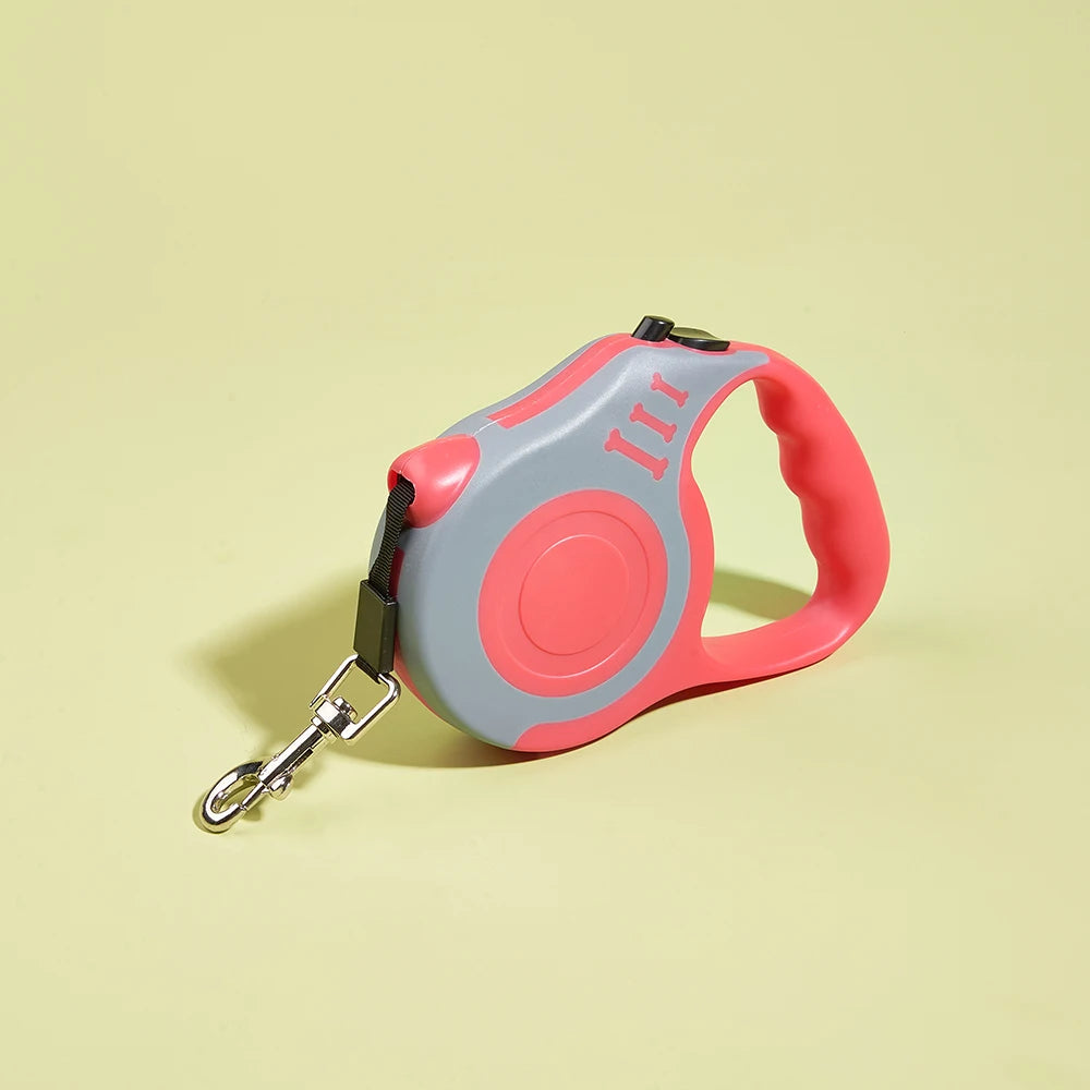 Retractable Dog Leash - 3m or 5m Auto-Locking Nylon Lead for Small to Medium Dogs & Cats, One-Hand Brake, 12 Colors