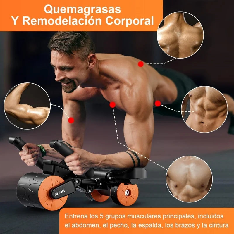Auto-Rebound Ab Roller Wheel — Core Strengthening, Fitness, Home Gym, Workout, Exercise, Training