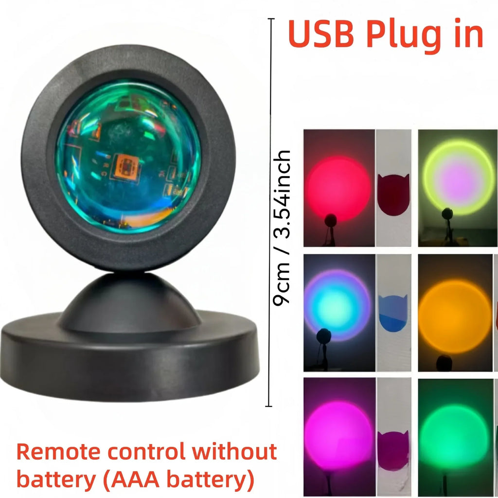 Sunset Lamp Projector — RGB Color, Rainbow, Halo, Aura, Mood Lighting
