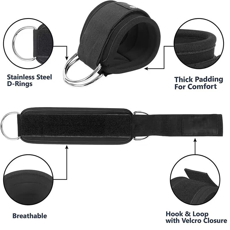 Ankle Resistance Bands — Premium Quality, Adjustable, Comfortable, Durable, Versatile, Portable