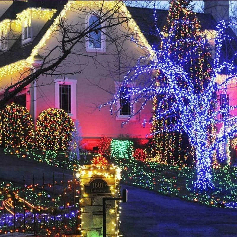 Outdoor Solar Fairy String Lights - 100ft Waterproof LED Twinkle Lights, Patio Garden Wedding Tree Decor, 8 Modes, No Wiring Needed