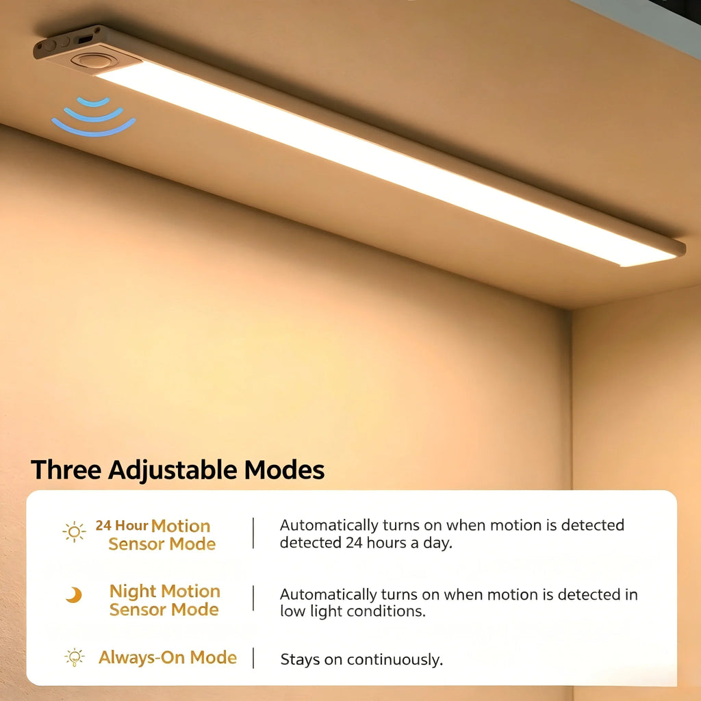 Under Cabinet Light — Motion Activated, Rechargeable, LED, Dimmable, Wireless, Easy Install