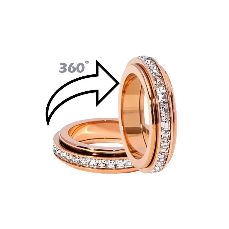 Anxiety Ring — Titanium, Fidget Spinner, Stress Relief, Discreet, Anti-Anxiety